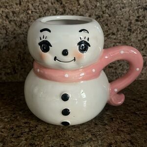 Johanna Parker Snowman Pink Winter Christmas Mug